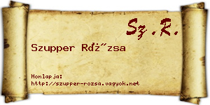 Szupper Rózsa névjegykártya